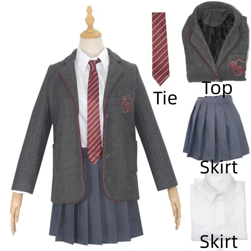 Halloween Cosplay Costumes, All-match Gray School Uniforms, Children\'s Character Details, Stage Performance Cosplay Costumes