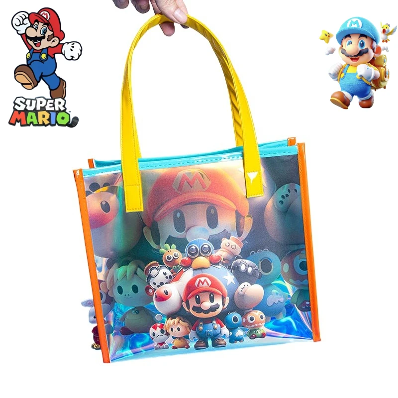 

Super Mario Cartoon Cute PVC Handbag Creative Kawaii Male and Female Home Snacks Bento Waterproof Storage Bag Gift Wholesale