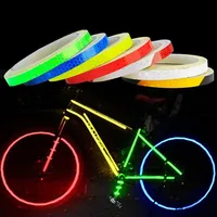 Motorcycle Wheel Tape Sticker 1cm*8m Fluorescent MTB Bike Reflective Strip Tape for Cycling Auto Safety Warning Wheel Decoration