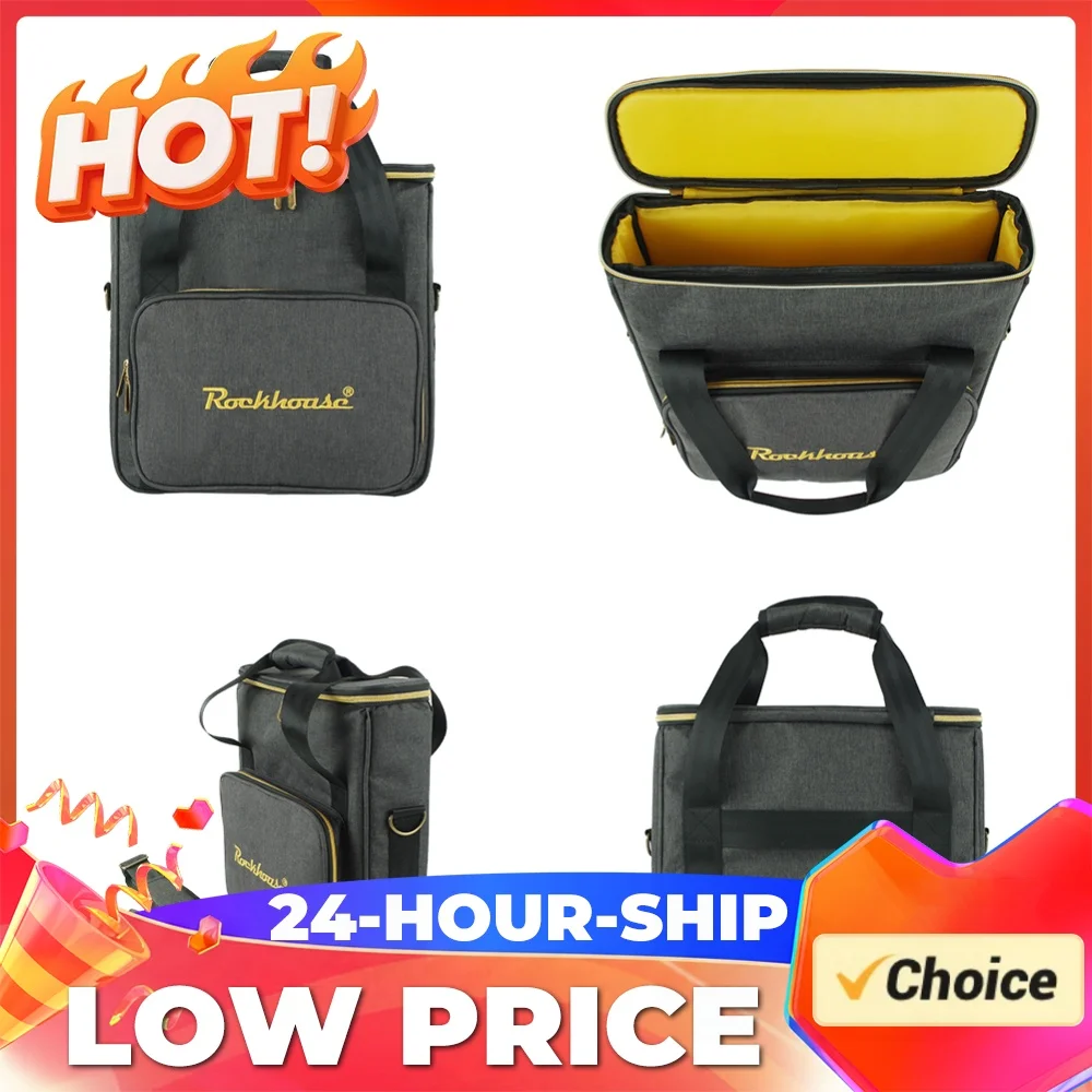 Portable Record Shoulder Bag with Strap Vinyl Records Storage Handbag Large Capacity Thicken Padded CD Bag for Music Lovers Gift