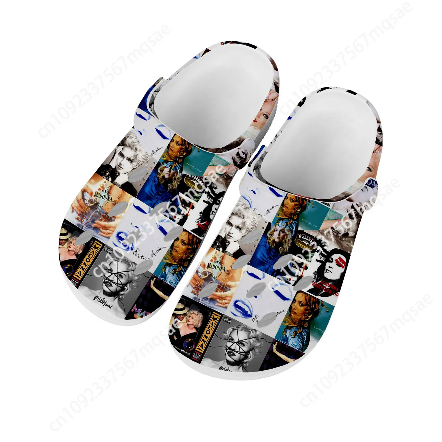 Madonna pop rock singer disco Home Clogs Custom Water Shoes Mens Womens Teenager Shoes Clog Breathable Beach Hole Slippers White