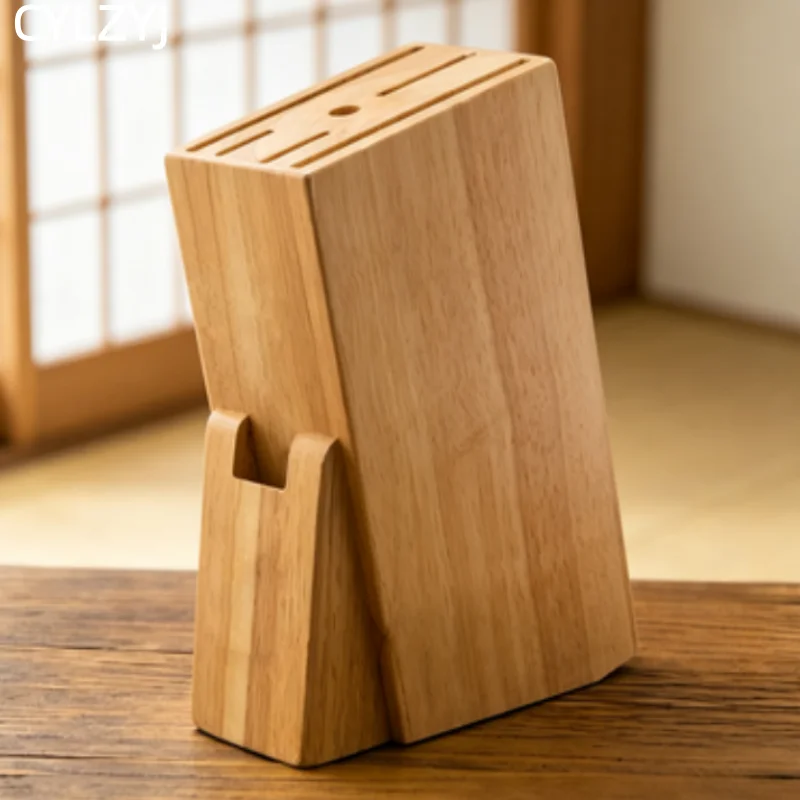 Wood Knife Holder Extra Large 12 Cm Blade Kitchen Knife Block Kitchen Standing Spacing Saving Knife Storage Organizer Stand Rack