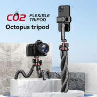 Octopus Selfie Stick Tripod Flexible Tripod With Phone Holder 1/4 Screw For GoPro Smartphone 2in1