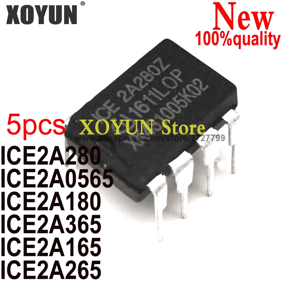 (5 pezzi) ICE2A280 ICE2A0565 ICE2A180 ICE2A365 ICE2A165 ICE2A265 DIP-8 2A280 2A0565 2A180 2A365 2A165 2A265