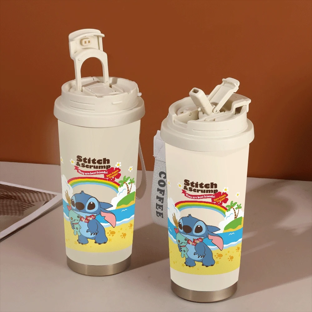 

Lilo & Stitch Water Cups 304 Stainless Leakproof Hildren Adults Portable Coffee Cup Stitch Series Anime Summer