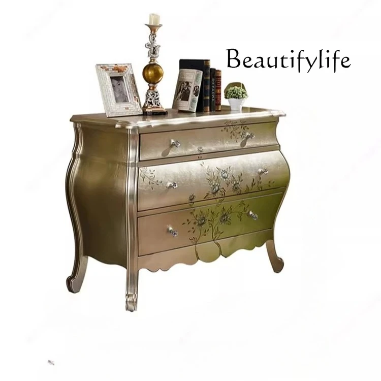 

European neoclassical entrance entrance entrance door locker living room dining side cabinet champagne aisle decorative cabinet