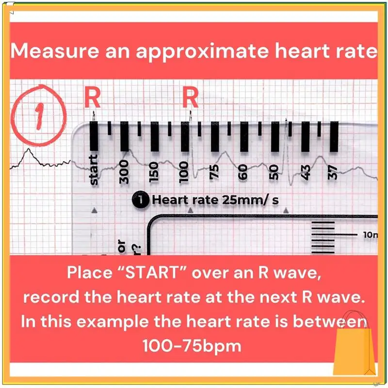 L52A-ECG 7-шаговая линейка, шаговая линейка ЭКГ 7-шаговая линейка для тердавления ЭКГ/ЭКГ, инструмент для быстрого и быстрого анализа кардиологии и измерения