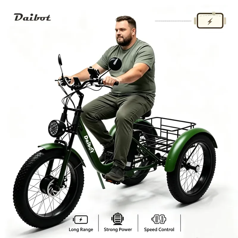 STROVAN US Warehouse in Stock Foldable 3 Wheel Mobility Tricycle Detachable Battery Preassembled Front Basket for Elderly