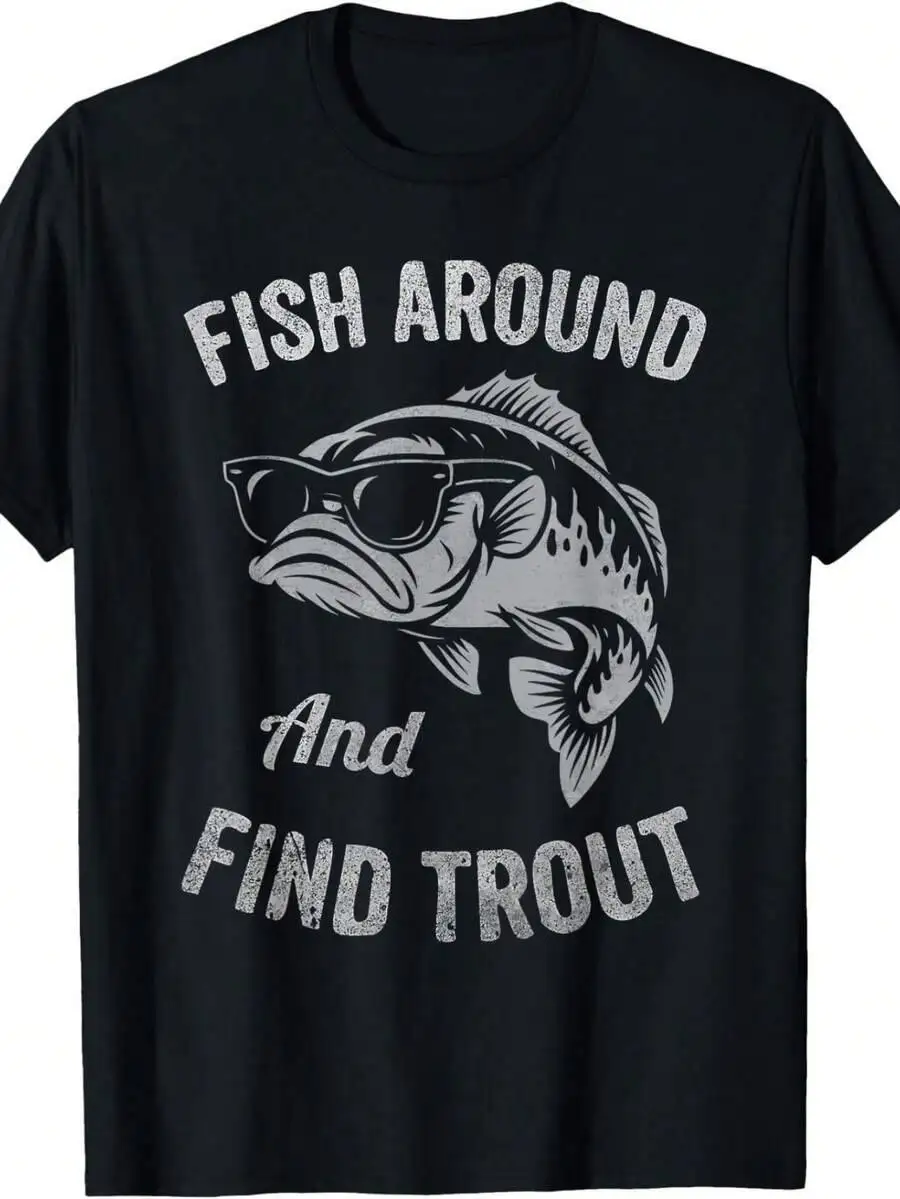 Salmon Fishing T-Shirt Funny Angler Tee Crew Neck Short Sleeve Men's Outdoor Summer Top Comfort Fit 100% Cotton Trendy Y2K