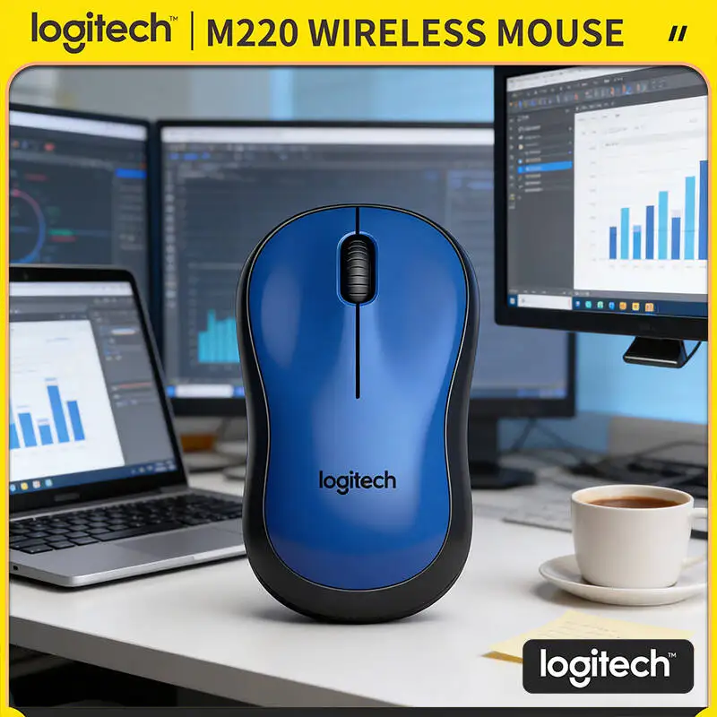 

Logitech M220 SilentTouch Wireless Mouse 18-Month Battery 2.4GHz Connection 10m Range For PC Mac Laptop