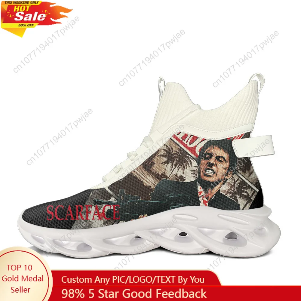 

Scarface High Top Flats Sneakers Hot Movie Tony Montana Al Pacino Men Women Hiking Sneakers Travel Lightweight Shoe Running Shoe