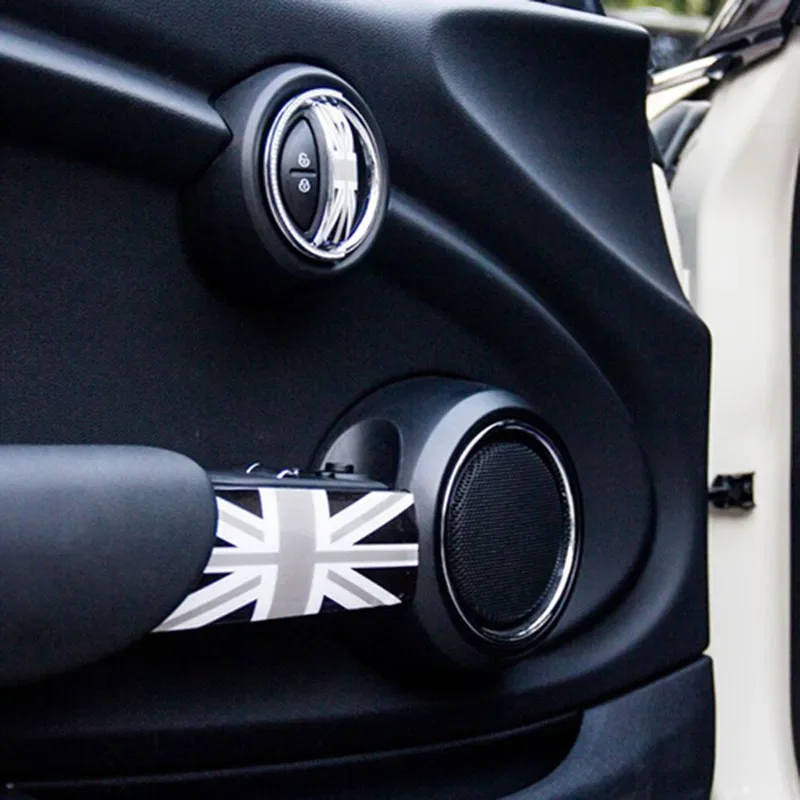 Car Stickers For MINI Cooper JCW F55 F56 Auto Interior Door Handle Decor Union Jack Wrapping Cover Vehicle Modified Accessories