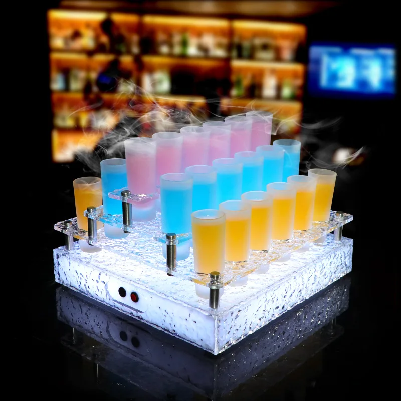 

Светящийся подстаканник-пуля Бар КТВ Коктейльная стойка Креативная барная стойка Трехслойный узор из замороженного камня Один подстаканник