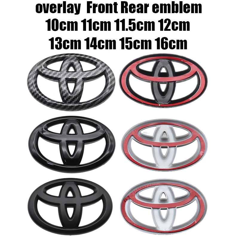 1pcs overlay 10cm 11cm 12cm 13cm 14cm 15cm 16 ABS Car Front logo Rear Bumper tail door trunk Emblem sticker styling Accessories