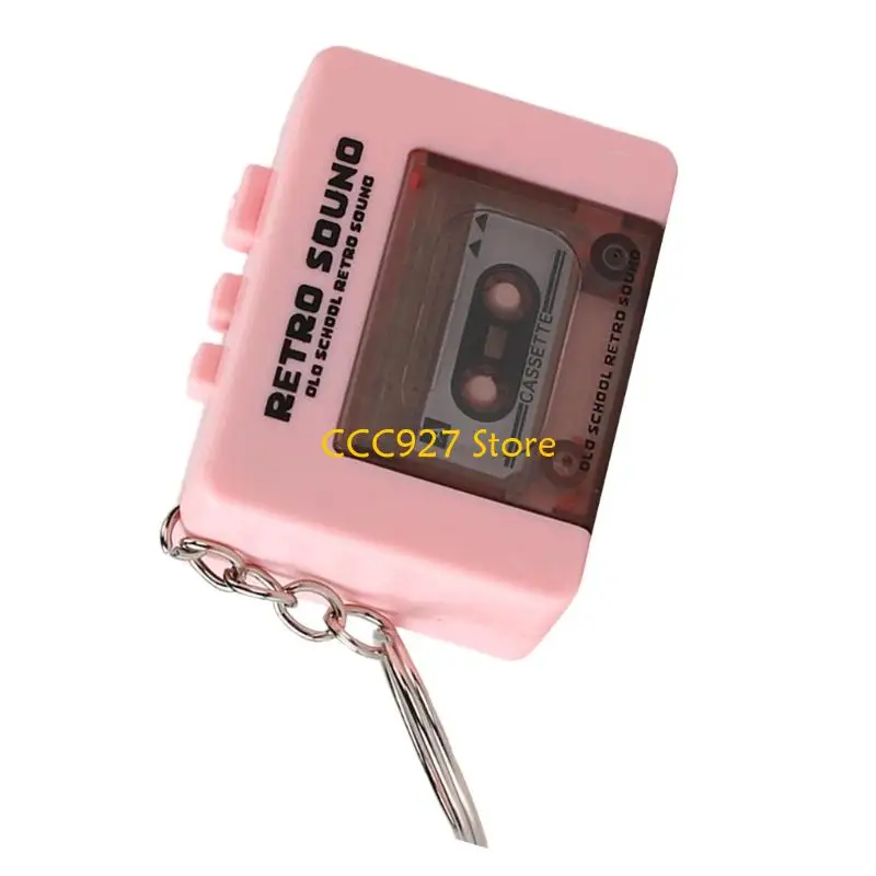 B03F Vintage Miniature Player Keychains Portable Music Box Accessory para mochilas
