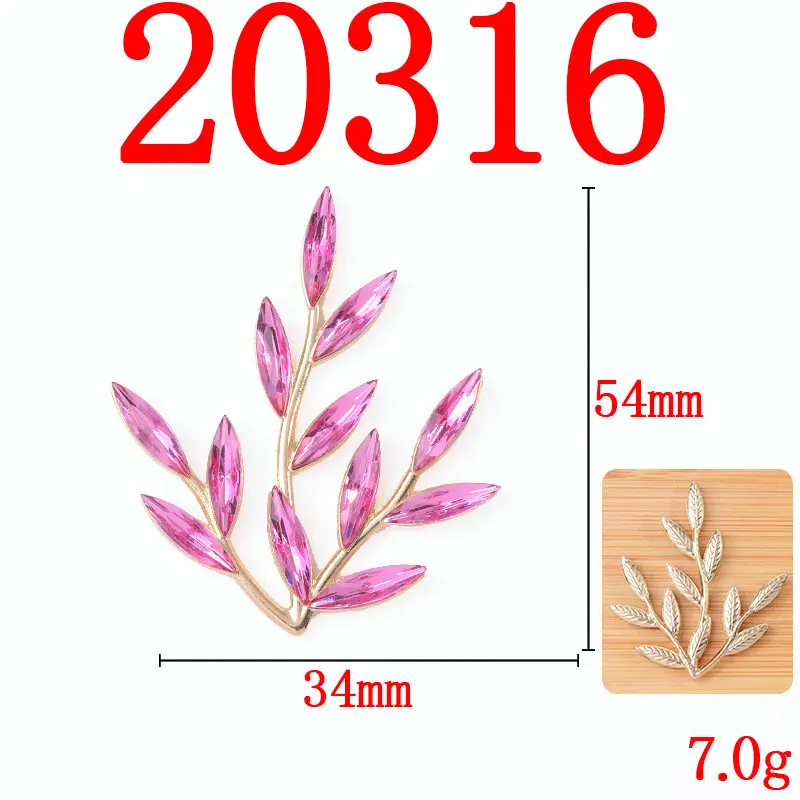 5 Pcs Acrylic Colored Branches  LeavesAcrylic Diamod For DIY Shoes Clothing Bag Plate Buckle Handmade Jewelry Accessories