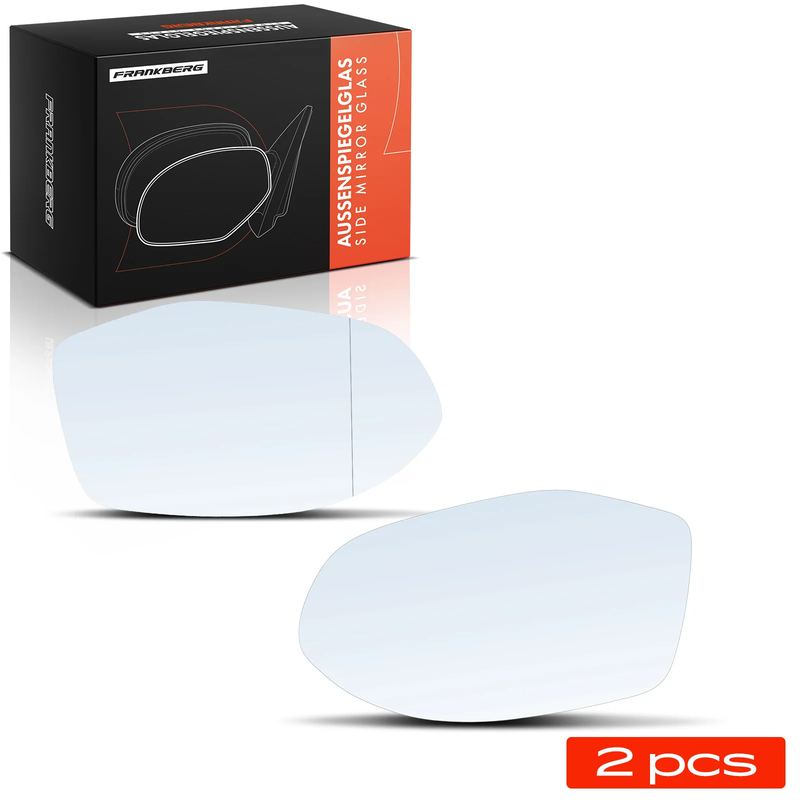 Frankberg 2x Spiegelglas Außenspiegel Vorne Links Rechts für Audi A7 Sportback 2010-2018 4G8857536A 4G8857535B