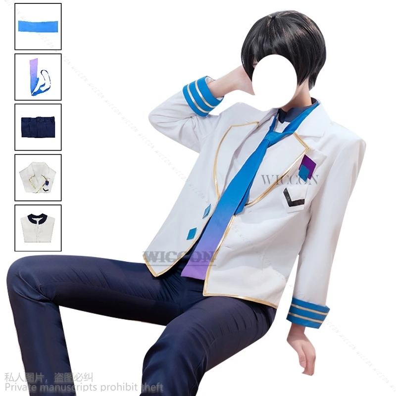 

Anime Ensemble Stars Hidaka Hokuto Cosplay Costume Men Women Halloween Carnival Role Play School Uniform Pants Skirt Full Suit