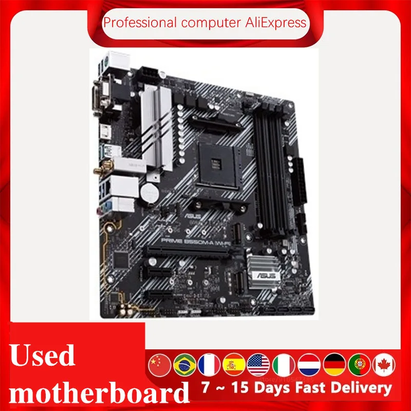 Used For ASUS PRIME B550M-A (WI-FI) Motherboard Socket AM4 For AMD B550M B550 Original Desktop PCI-E 4.0 m.2 sata3 Mainboard