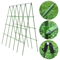 Plant Stakes Garden Flower Climbing Vine Rack Pillar Plastic Coated Steel Pipe Plant Trellis Supporting Frame Vegetables Growing
