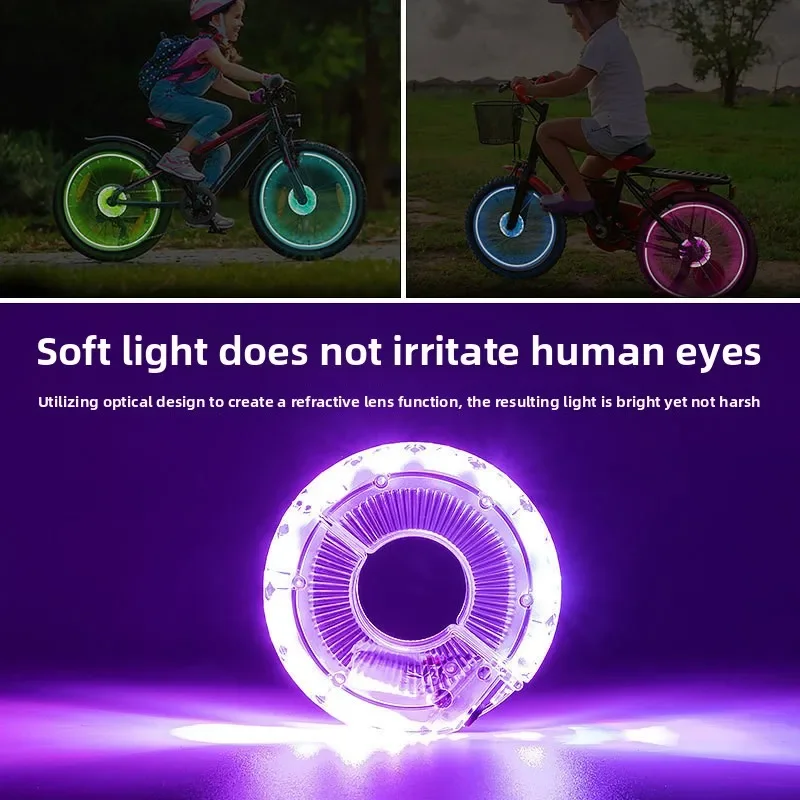 

Rechargeable Multi-Mode LED Bike Wheel Light Front/Tail Hub Spoke Lamp for Kids Balance Bike