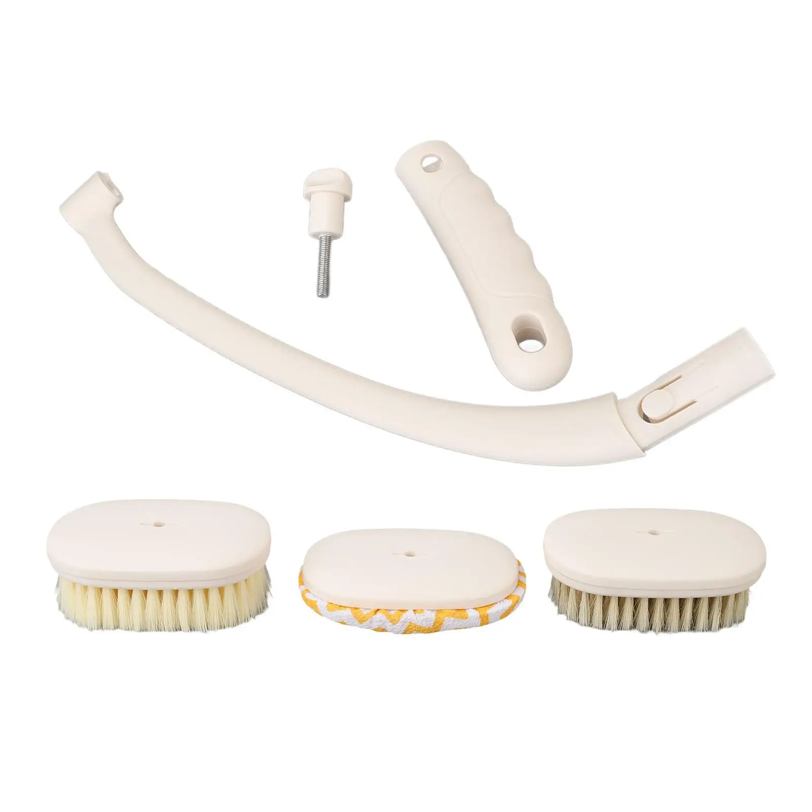 임신한 여성을 위한 핸들 목욕 브러시 편안한 곡선 디자인 사용하기 쉬운 다기능 도구(걸이 구멍 포함)