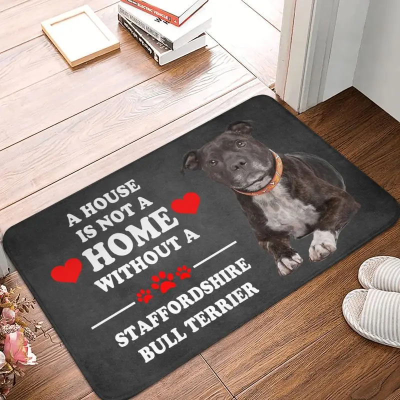 Custom Staffordshire Bull Terrier Front Door Floor Entrance Mat Indoor Bathroom Kitchen Doormat Living Room Carpet Rug