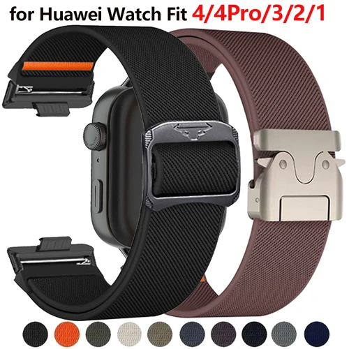 Correa de nailon para Huawei Watch 4/4pro/3, pulsera para Huawei Fit2/1, pulsera deportiva para hombres y mujeres, correa de Metal