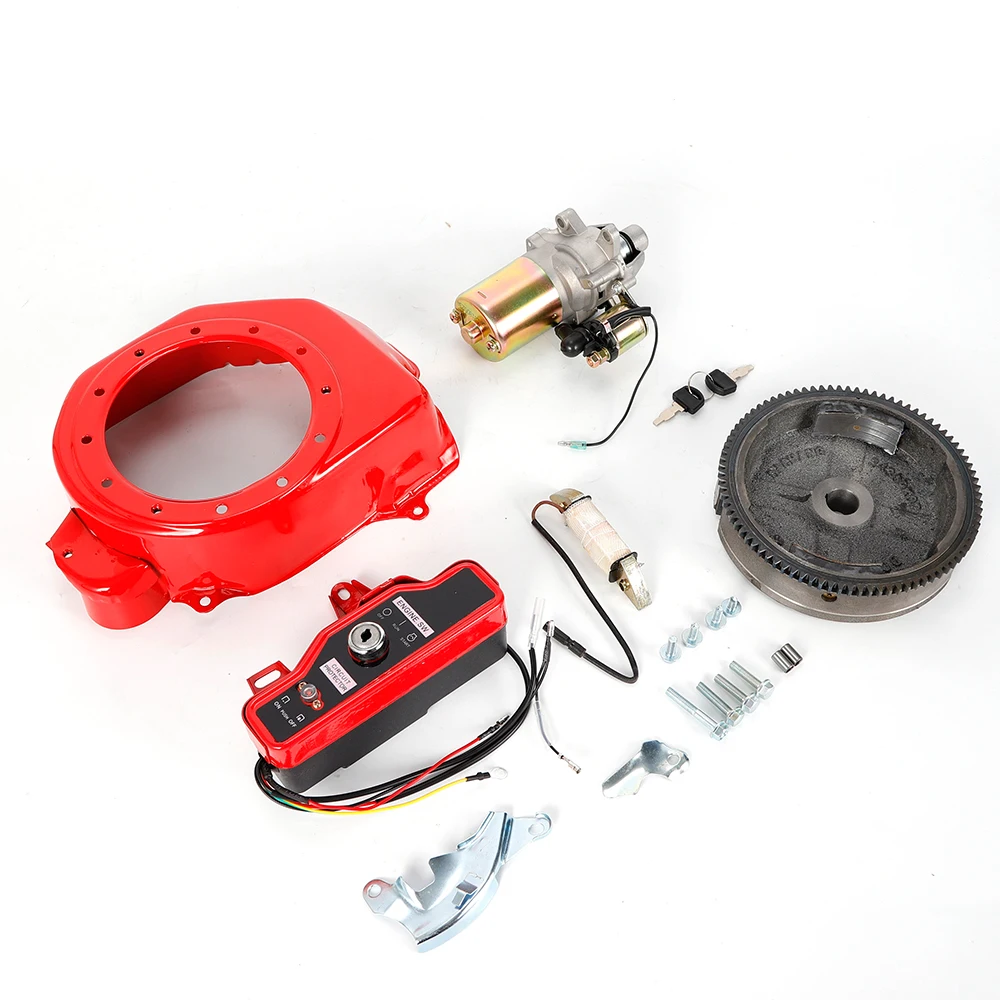 Kit de arranque eléctrico para Honda GX160, 5.5HP, GX200, 6.5HP, Kit de arranque eléctrico, volante, compatible con Honda GX160, 5.5HP