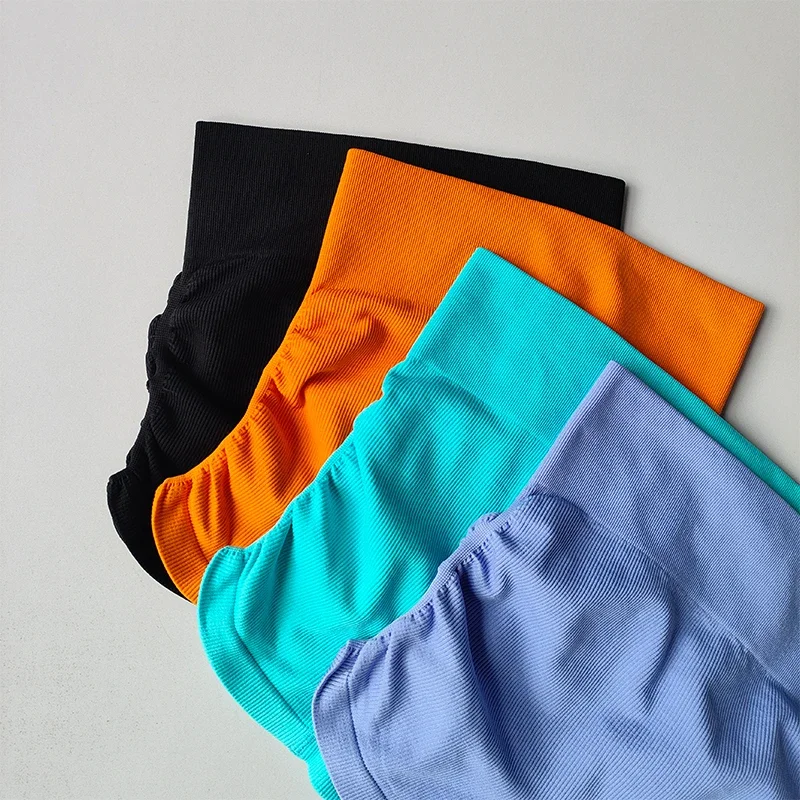 Sexy Plissierte Shorts mit Kordelzug für Damen, Enganliegende Hochgeschnittene Hüftformende Hosen, Atmungsaktive Yoga-Fitness-Dreiviertelhosen – Detail 16