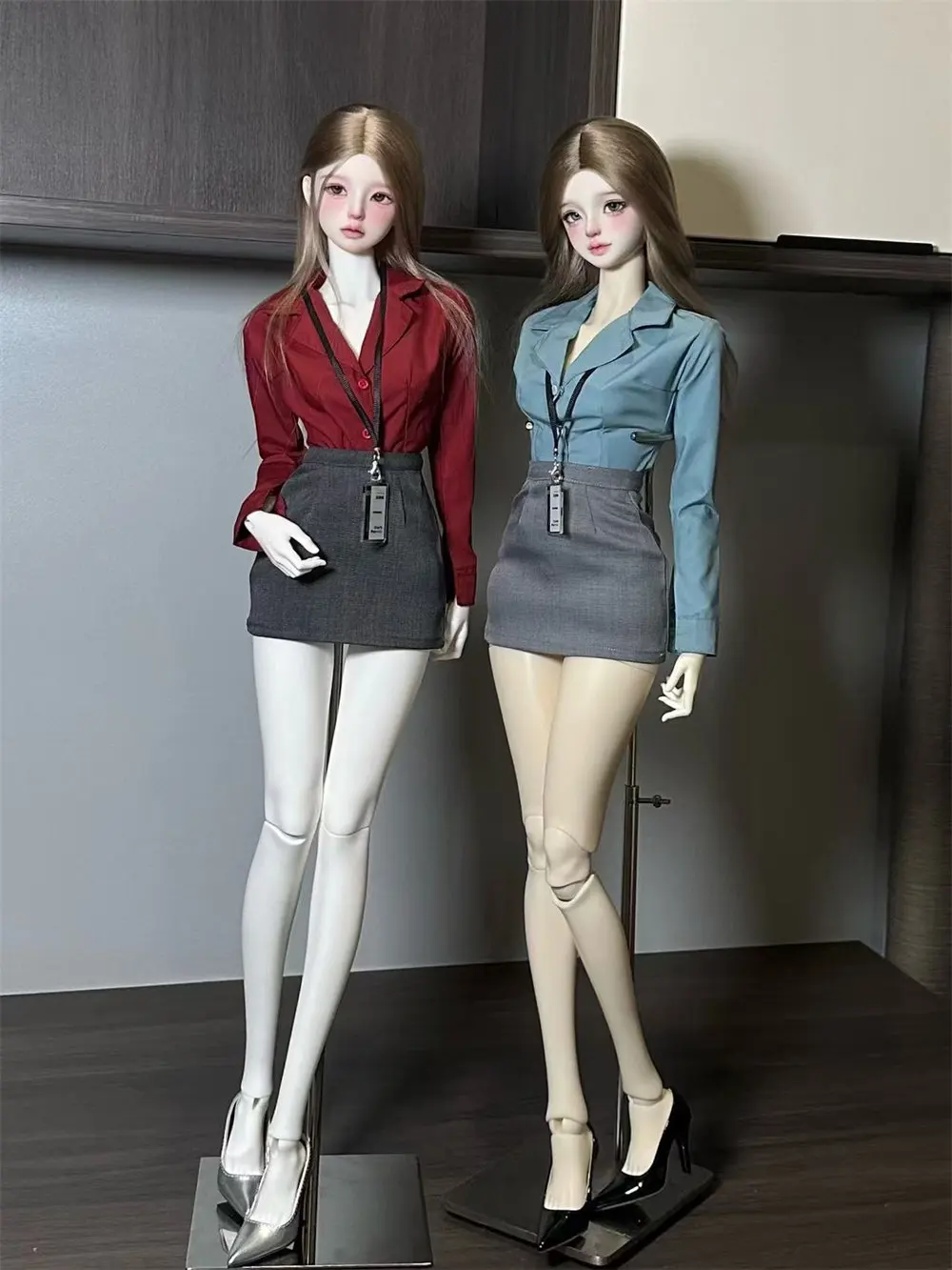 BJD Baby Outfit Girls Beauty Spot Inventory Impl63 1/4 Secretary Style Blouse Skirt Multi-Color Coordinated Set Doll Accessories
