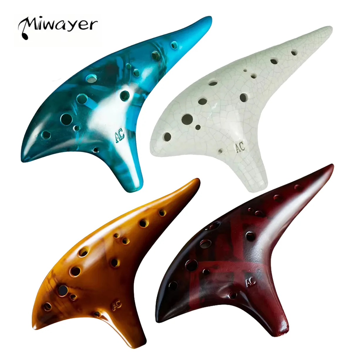 Ocarina Profissional Miwayer Alto C 12 Tons, Flauta Tao Tradicional Exquisita, Instrumento Musical Portátil para Estudantes e Adultos