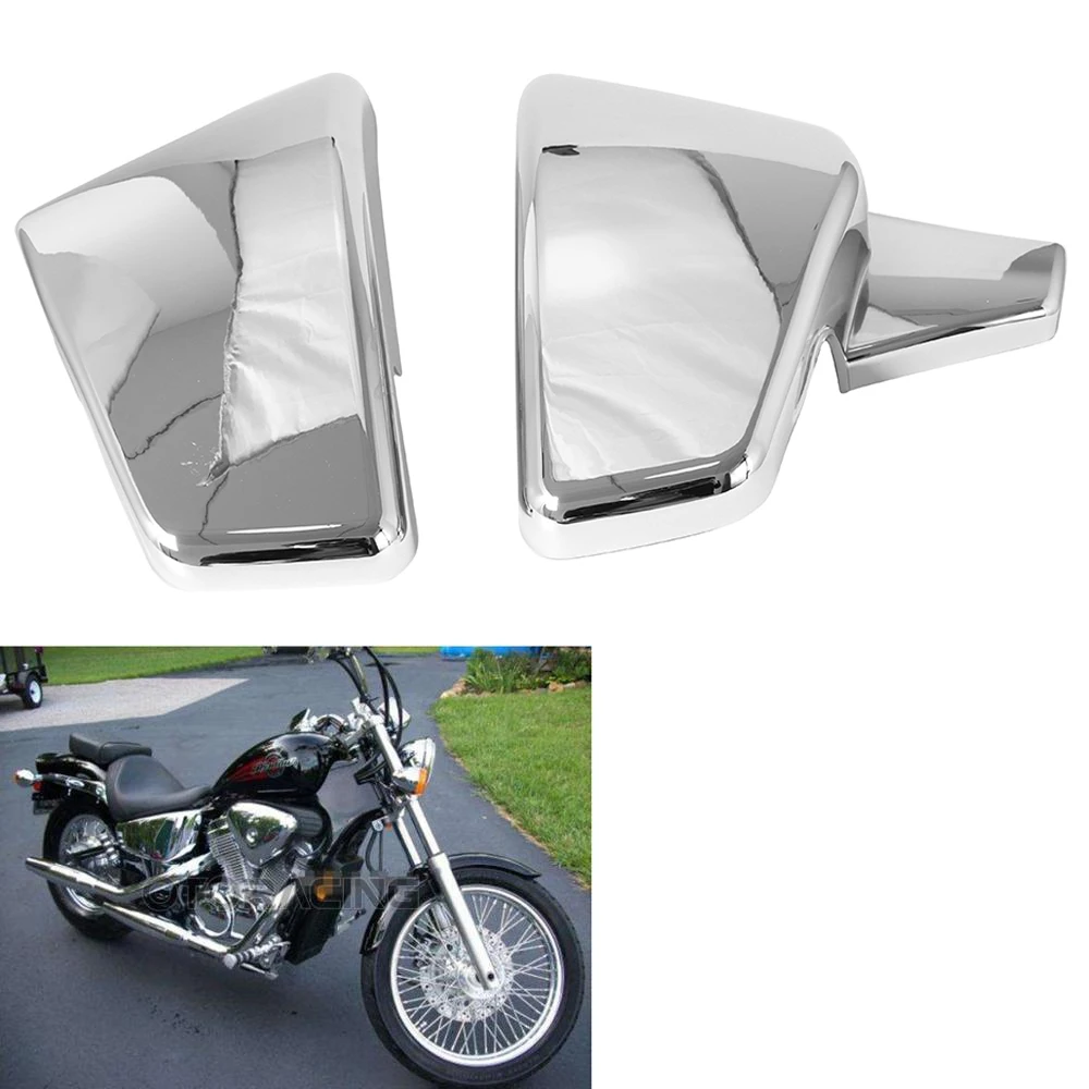 

Left Right Battery Side Fairing Guard Motorcycle Chrome ABS Cover For Honda 1999-2008 VLX 600 VT 600 C CD Shadow Steed VT400