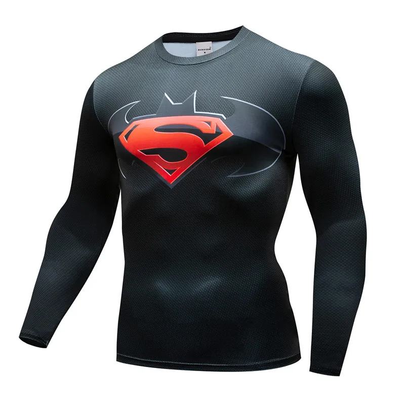 Fashion 3D Printed Tshirts Men Compression Shirts Long Sleeve Tops Fitness T-shirts Novelty Slim Tights Tee Male Cosplay Costume