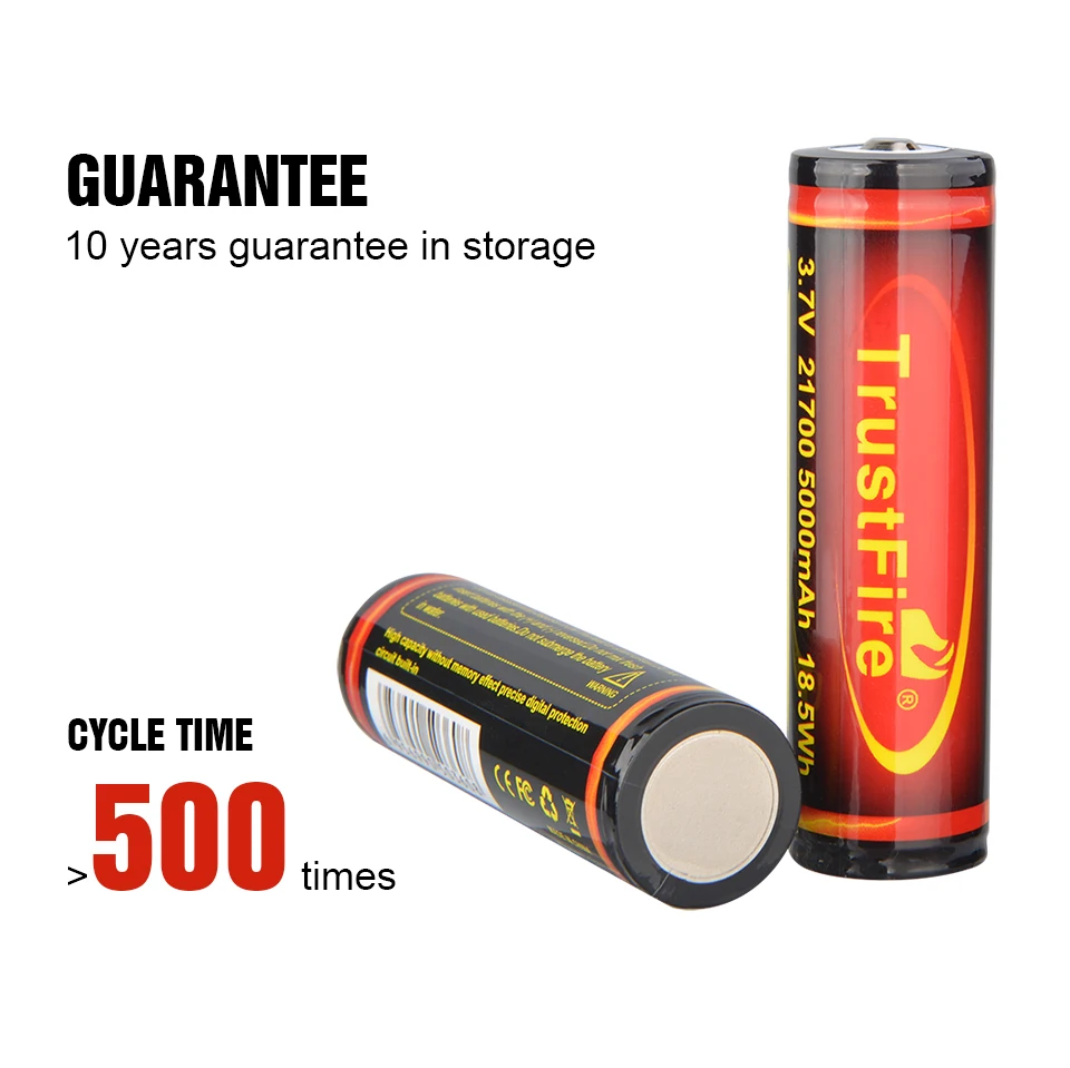TrustFire 21700 3.7V 5000mAh Real Capacity Li-Ion Rechargeable Battery (PCB) For Flashlight Electronic Toy Batteries Power Bank