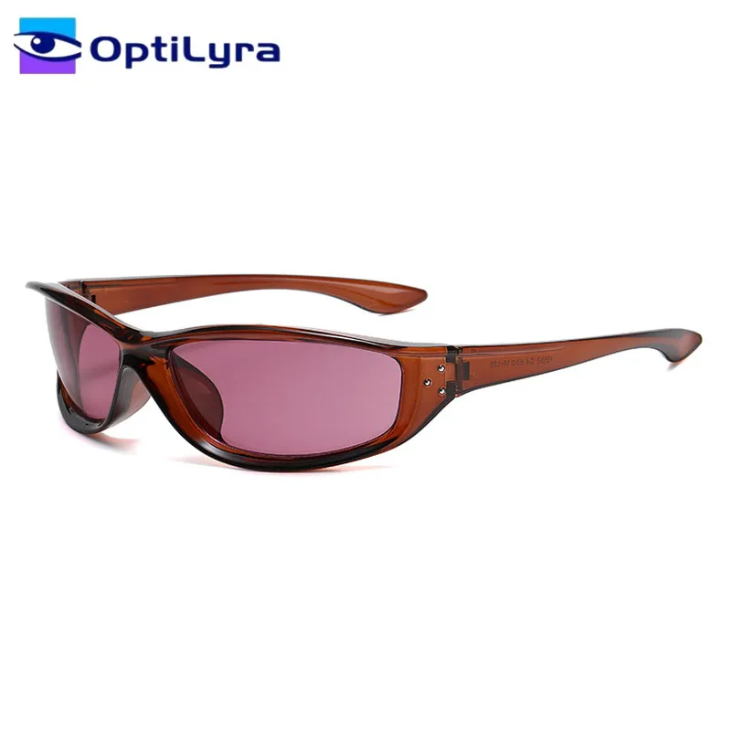 

OptiLyra Brand Trendy Women Goggles Retro Rectangular Sunshade Glasses Fashionable Riveted UV400 Protective Sunglasses