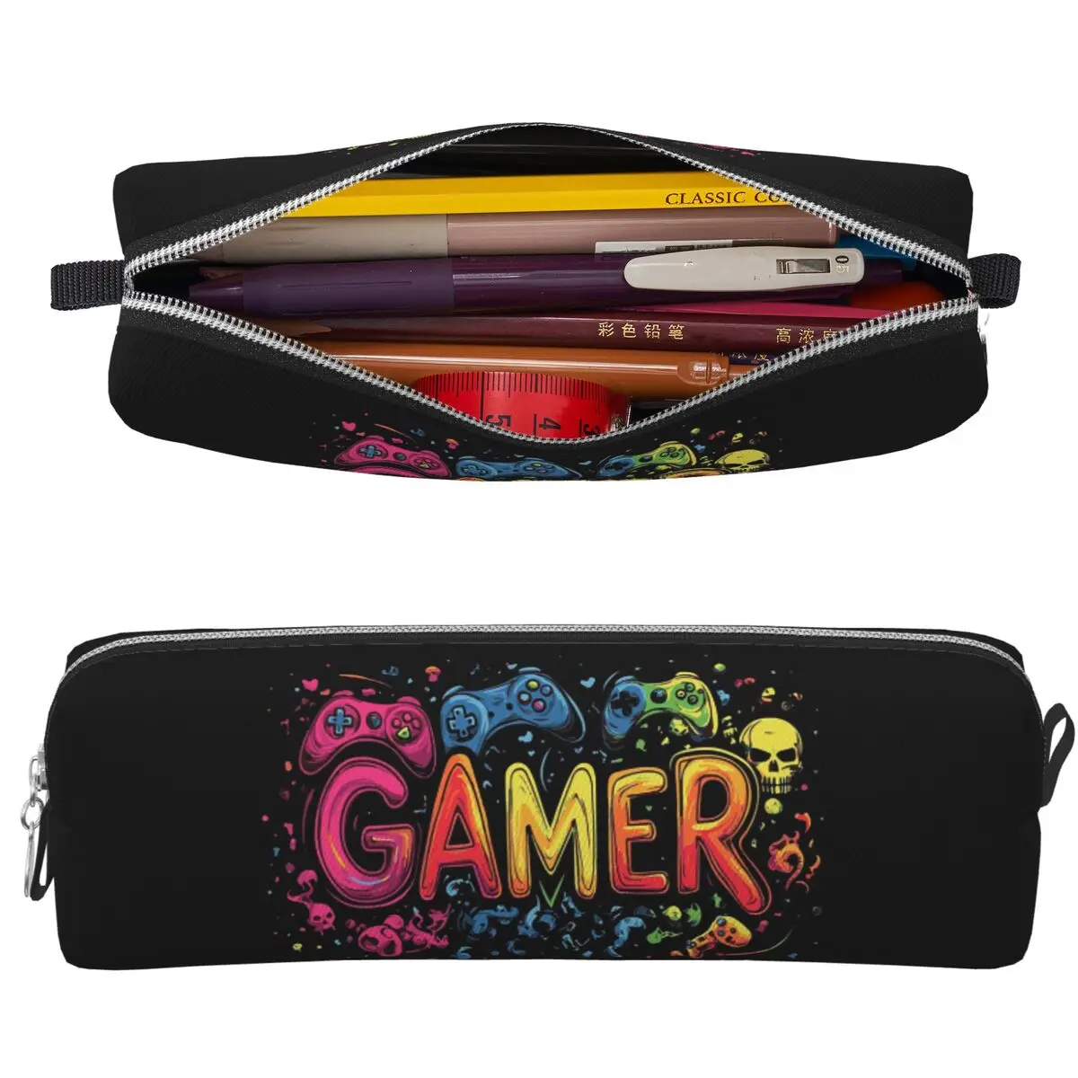 Gamer Controller Video Game Gaming Gamepad Pencil Cases Large Capacity Pen Bags Pen Box For Boys Girls Pencil Pouch Cosmetic bag