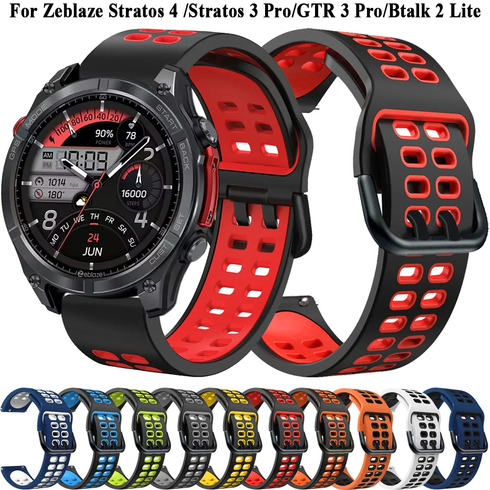 Correa de repuesto de 22mm para pulsera Zeblaze Stratos 4/Stratos 3 Pro/GTR 3 Pro/Btalk 2 Lite/Beyond 3 Pro/Vibe 7 Pro /Btalk 3 Pro