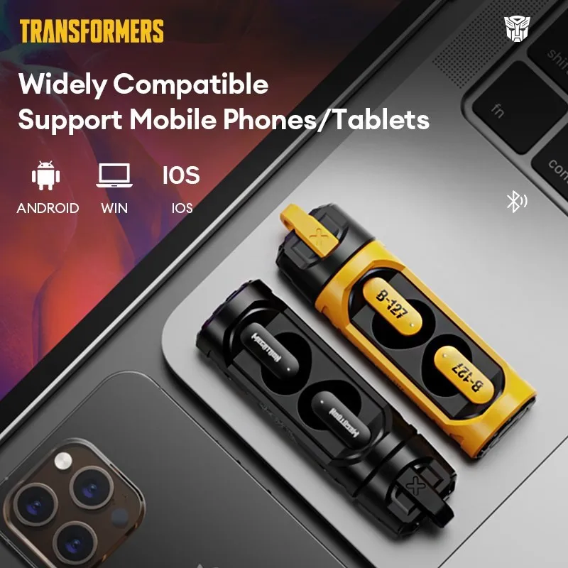 Wybór TRANSFORMERS TF-T11 Bezprzewodowe słuchawki Bluetooth 5.4 Długa wytrzymałość Słuchawki z redukcją szumów Słuchawki do gier Muzyka Słuchawki