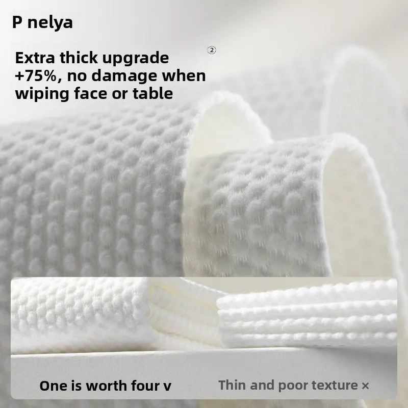 Dual-Purpose Wet/Dry Facial Wipes—cotton Beauty Salon-Grade Soft Wipes, Extra-Large and Extra-Thick Disposable Facial Wipes