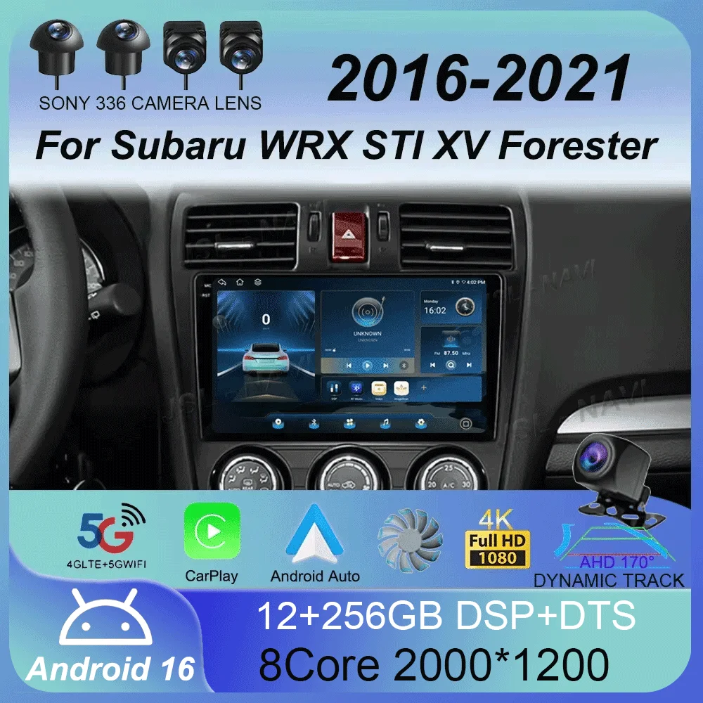 Android 16 Auto Car Multimedia Radio Player For Subaru WRX STI XV Forester 2016 - 2021 Wireless Carplay GPS NavigationWiFi Tools