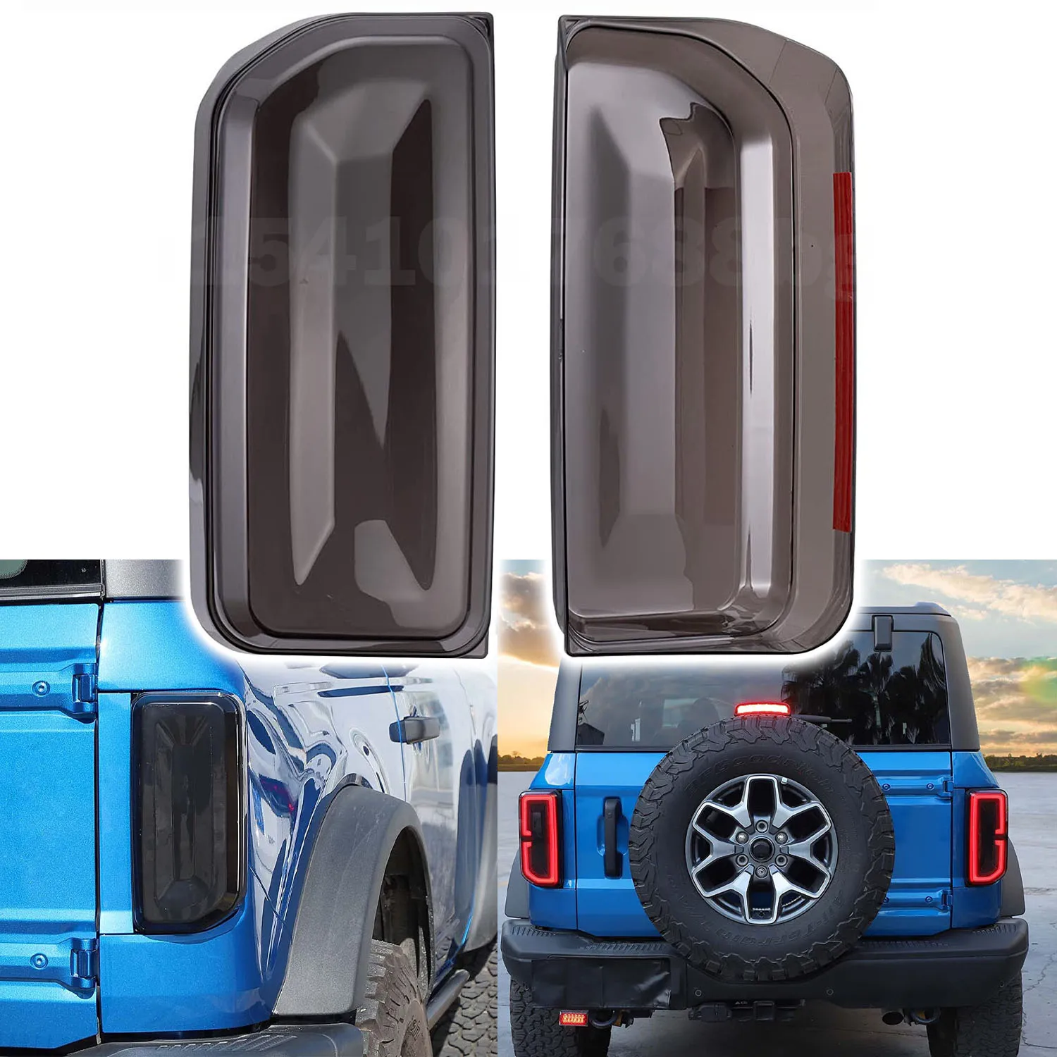 

Smoked Black Tail Light Cover Rear Lamp Guard Protector Trim Frame Bezel Exterior For Ford Bronco 2021 2022