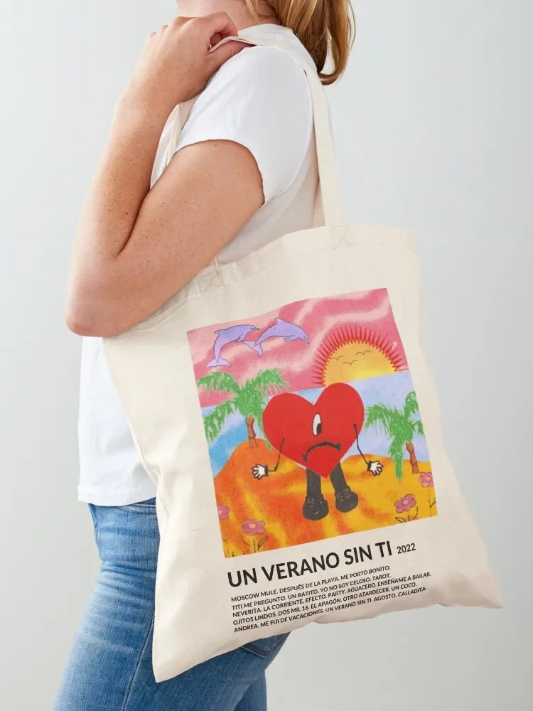 Bad Bunny Un Verano Sin Ti Merch Tote Bag Big bag women Canvas stote bag