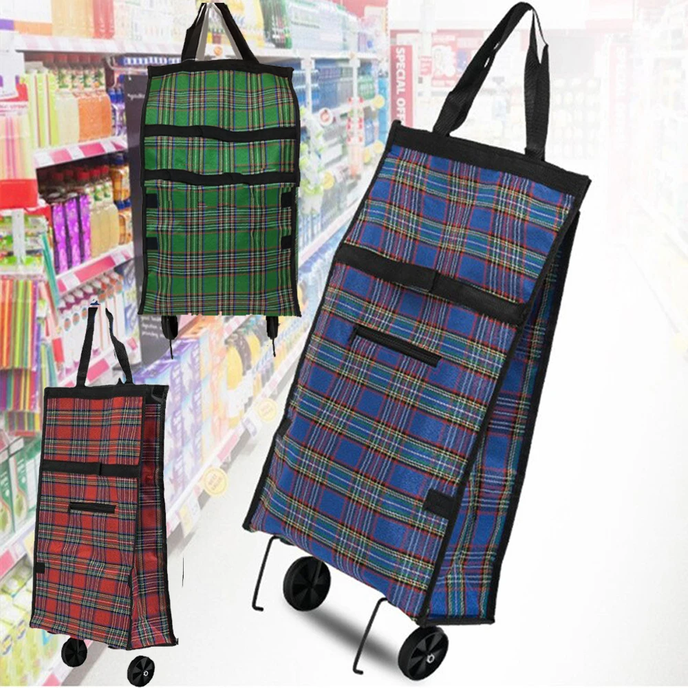 Portable Folding Reusable Shopping Bags Small Pull Cart Buy Shopping On Wheels Bags Buy Fruit Vegetables Bag Food Organizer