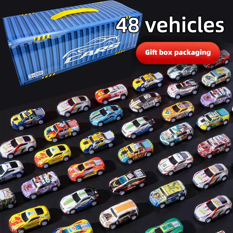 

48pcs Alloy car sets, toy car models, tin car racing cars, classic car models, Christmas gifts
