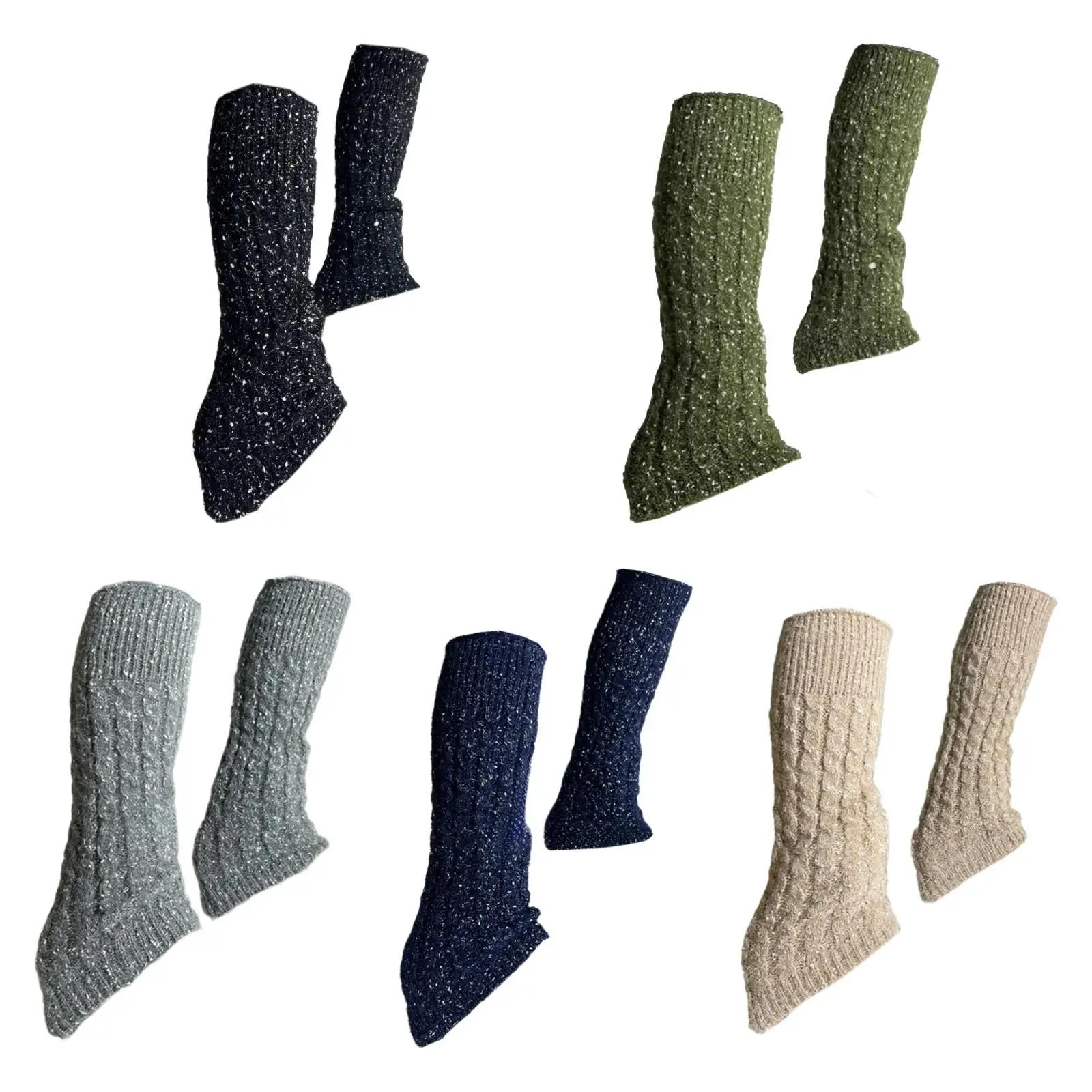 Jambières de patinage artistique, ensemble de chaussettes de mollet, couvre-jambes portables, accessoires souples, tricot torsadé, chaussettes longues pour sports d'hiver