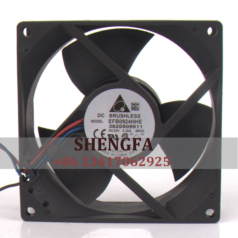 DELTA EFB0924HHE Case Fan Dual Ball Bearing 92x92x38mm 24V 0.30A 9CM Inverter Server Industrial Control Machine Cooling Fan