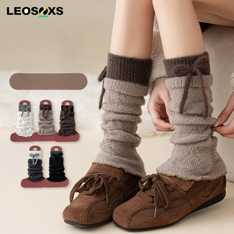 1pair Women's Leg Warmers Lolita Long Socks Women's Leg Thick Socks for Girls Knitted Foot Cover Y2K Arm Warmer Autumn Winter