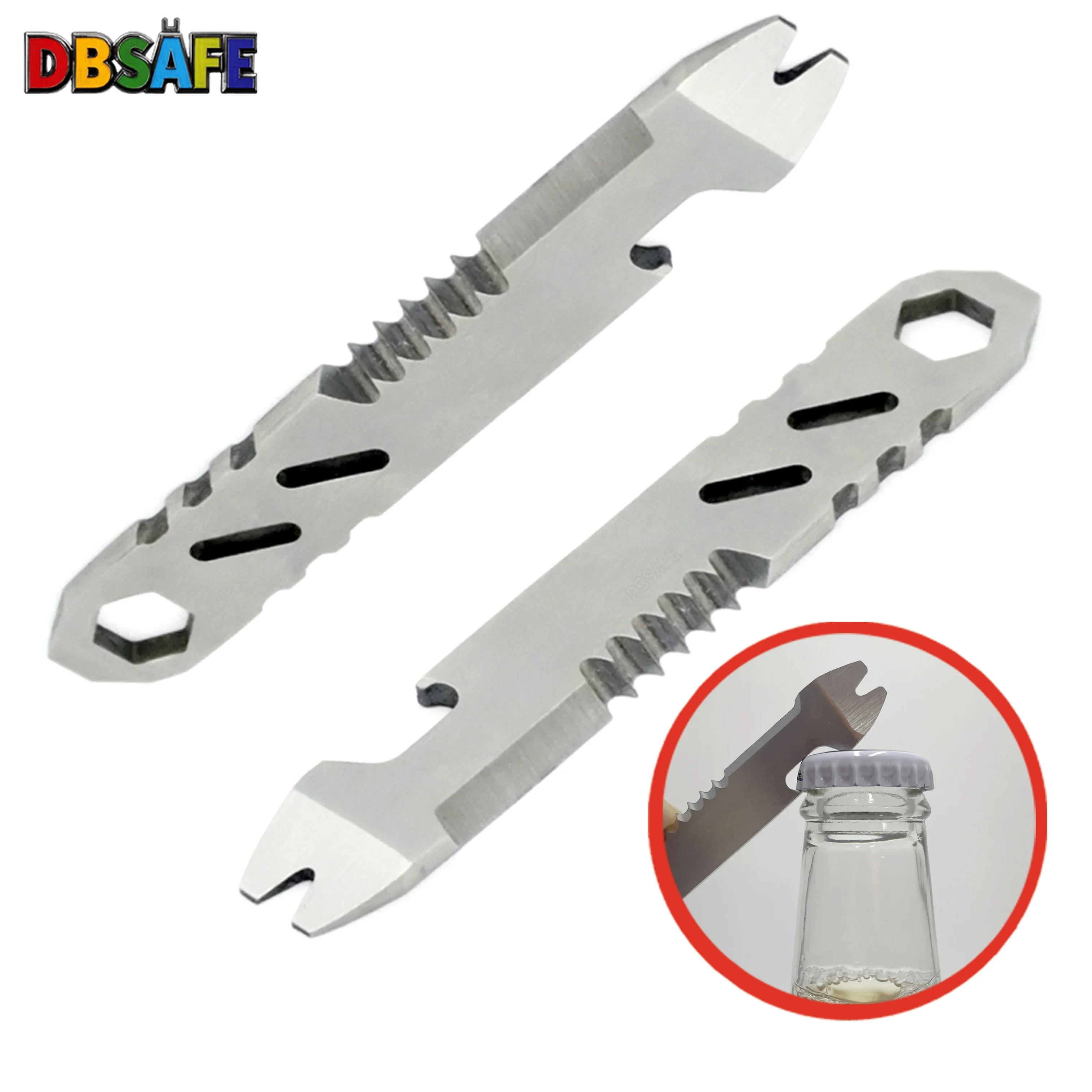 

Mini Stainless Steel Crow bar Multi Function Allen Wrench Bottle Opener Portable Outdoor Camping EDC Tool Survival Gear
