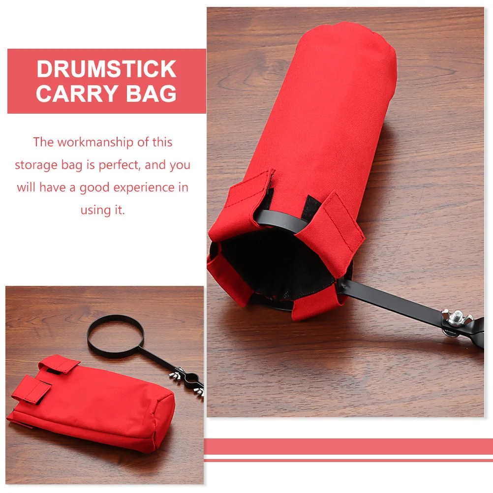 

Drum Stick Storage Bag Drumsticks Holder Bracket with Shoulder Strap Canvas Hanging